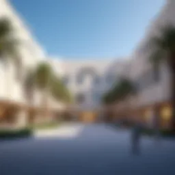 Exterior view of Damac Mall showcasing modern architecture