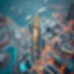 Aerial view of Merano Tower showcasing its modern design