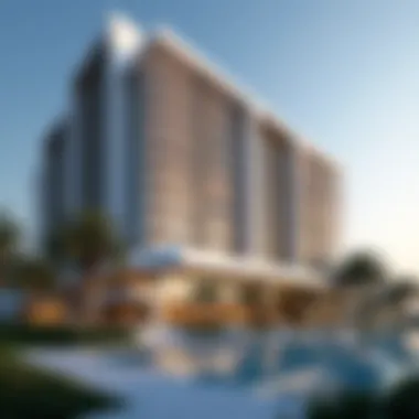 Architectural Marvel of Mirage Residence Stunning architectural facade of Mirage Residence