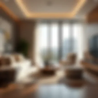 Elegance of the Living Spaces in Mirage Residence Spacious living room interior of a unit in Mirage Residence
