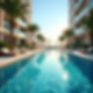 Relaxing Poolside Retreat at Mirage Residence Luxurious swimming pool area at Mirage Residence