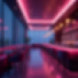 Stylish interior of a nightclub in Silicon Oasis