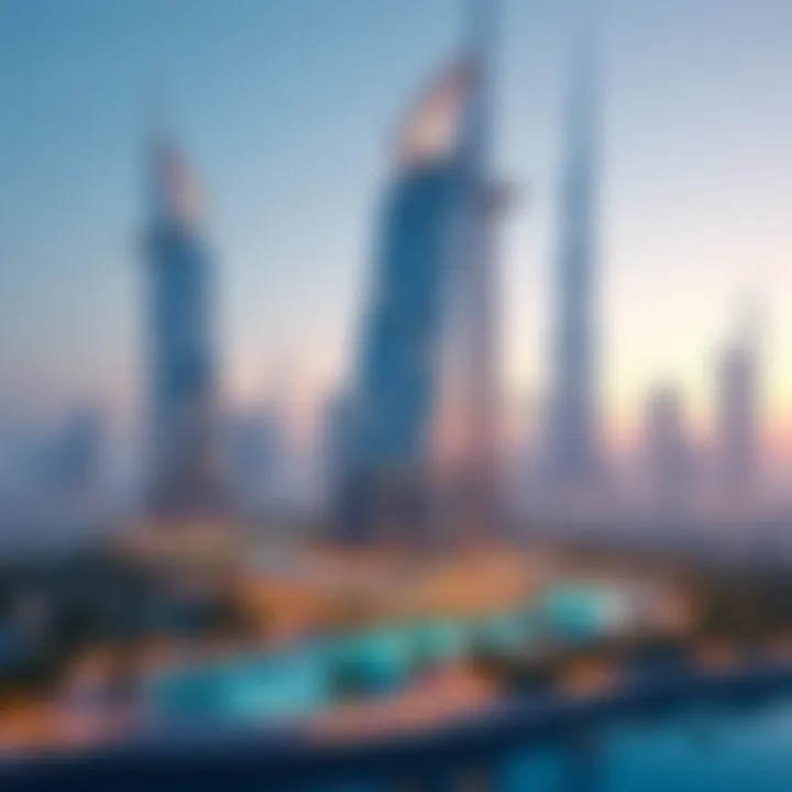 A panoramic view of the Noor Al Safa Building showcasing its stunning architecture against the Dubai skyline.